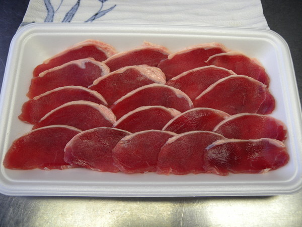 家庭用　猪肉　いのしし肉　イノシシ肉　（肩ロース肉スライス（並）　あっさり肉５００ｇ）　　焼き肉　煮込み　カツなど